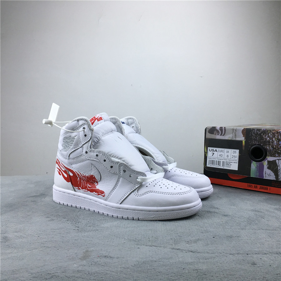 Air Jordan 1 Retro High OG Riger and Dragon Print Shoes